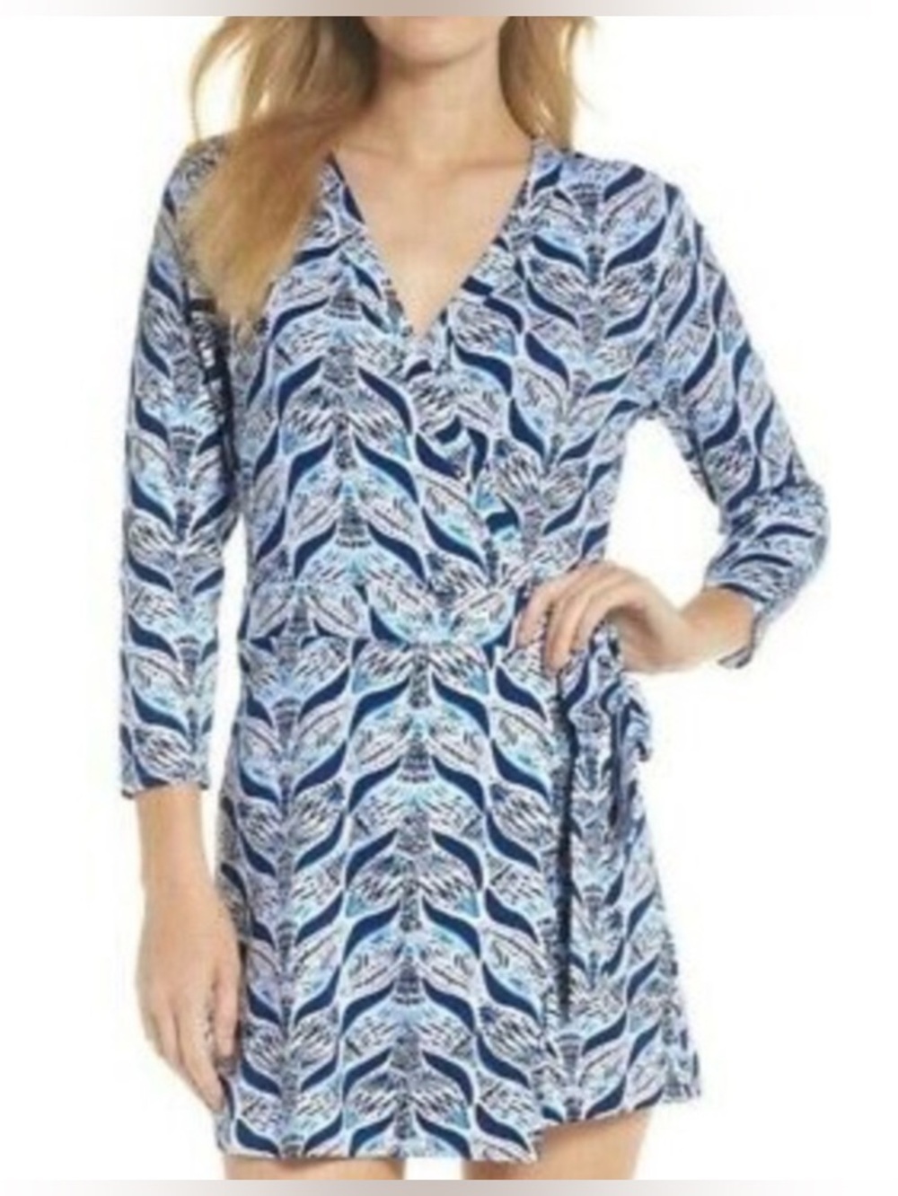 Lilly Pulitzer Karlie Mermaids Tail Wrap Romper Size XS